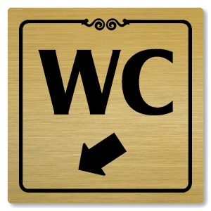 WC vlevo dolů, 118x118mm, zlatá, Texas